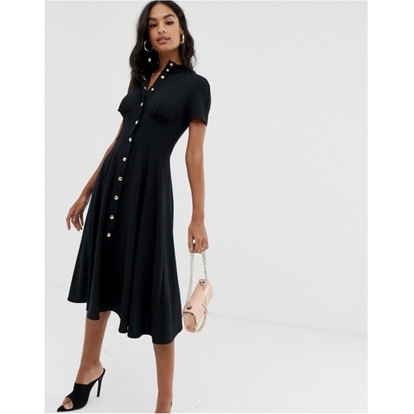 ASOS Dresses & Skirts - ASOS corset midi dress w/ popper detail & pep hem